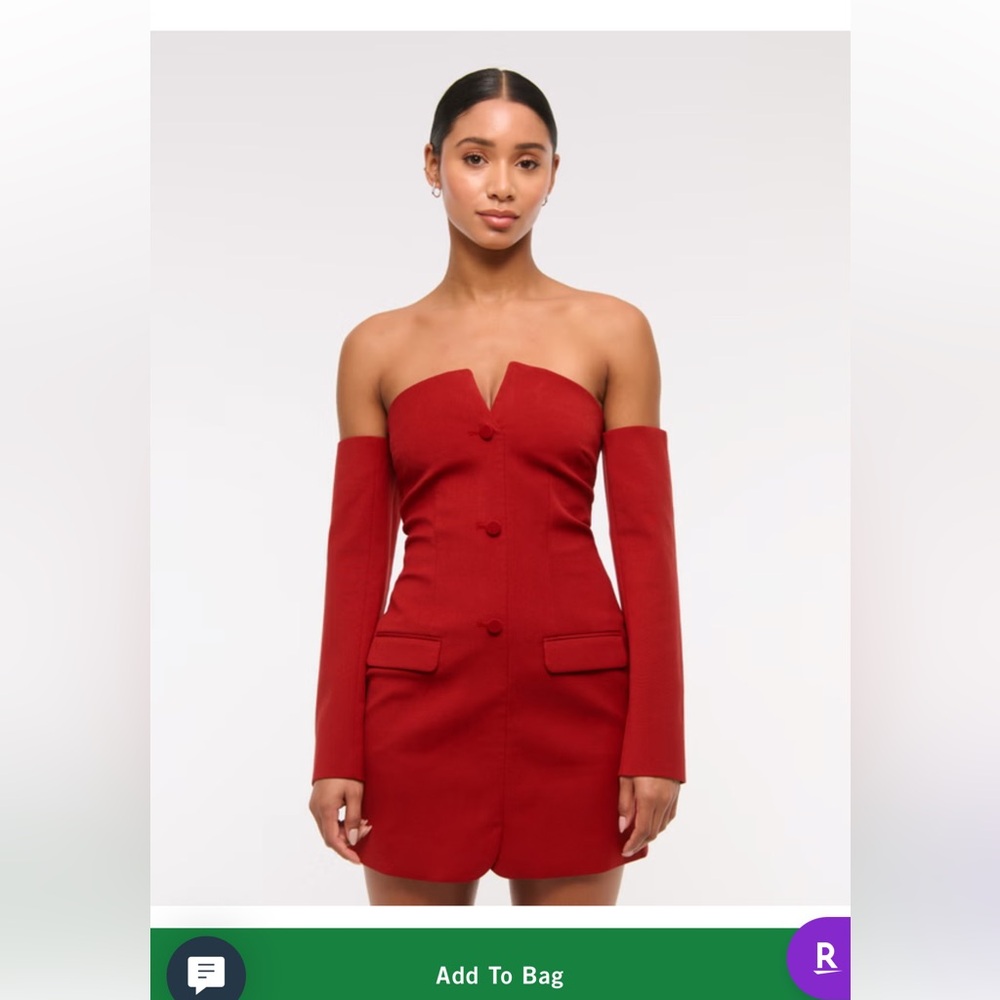 Abercrombie & Fitch Red holiday off the shoulder Mini Dress